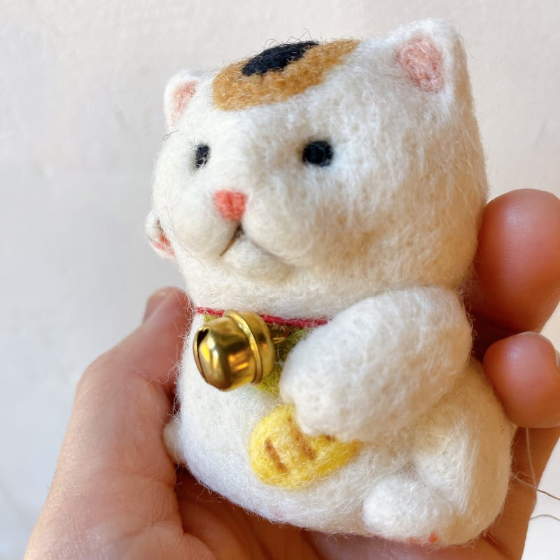 フェルト ミニまねきねこ リース 三毛猫R お宝無し 9d41001b7086b7454f72b725908e94