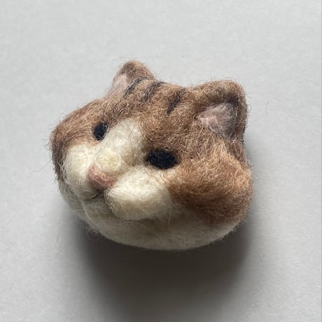 羊毛ねこマグネット【長毛茶さん】