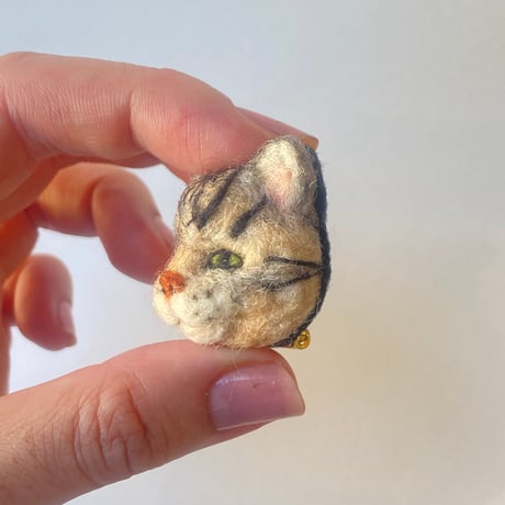 【品番:モB】羊毛の猫ちゃんブローチ