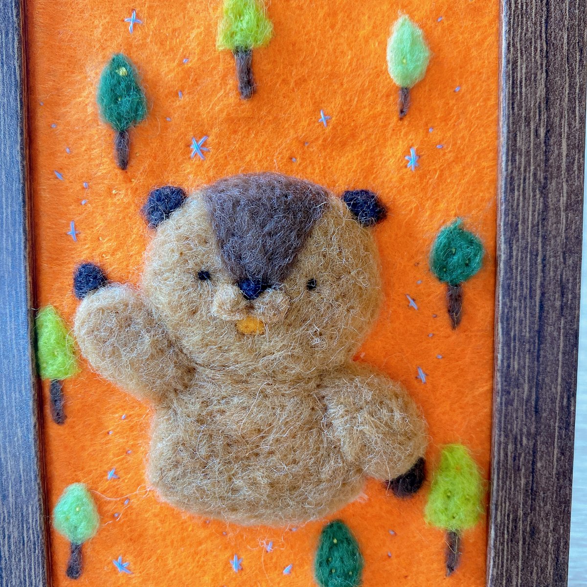 【BOXフレーム付き】羊毛絵画『たんぽぽ揺れる春の訪れ』ハンドメイド　羊毛刺繍 BOXフレーム付き】羊毛絵画『たんぽぽ揺れる春の訪れ』ハンドメイド