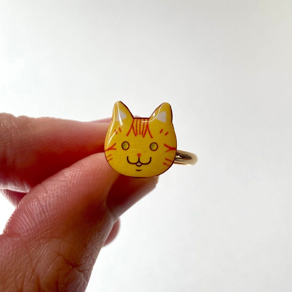 再販＊トラねこちゃん(きいろ)のピンキーリング［小指用フリーサイズ