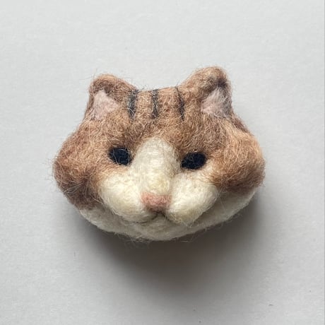 羊毛ねこマグネット【長毛茶さん】