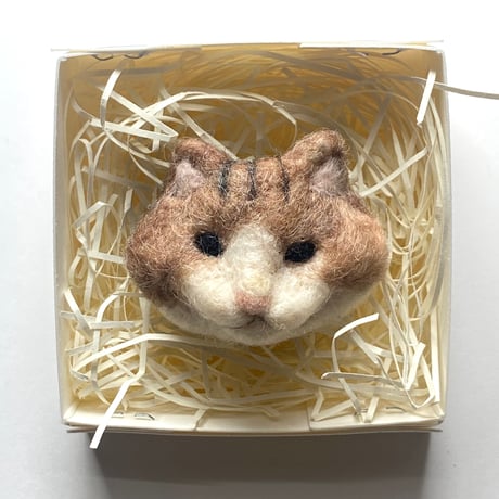 羊毛ねこマグネット【長毛茶さん】