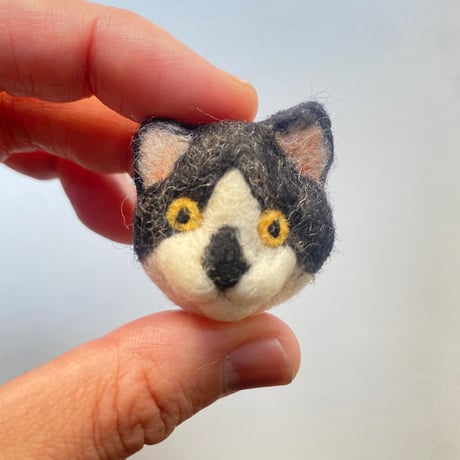 羊毛ねこマグネット【ぶち郎】