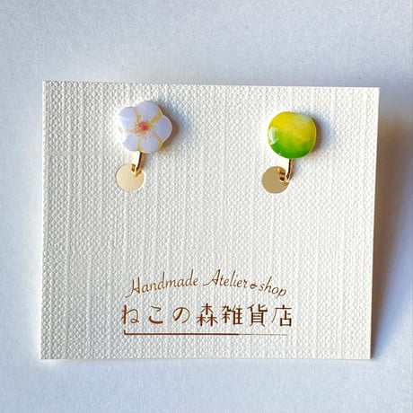 【季節限定】梅の花と実のイヤリングorピアス