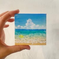 岸のレモンさん。キャンバス原画　7.5センチ