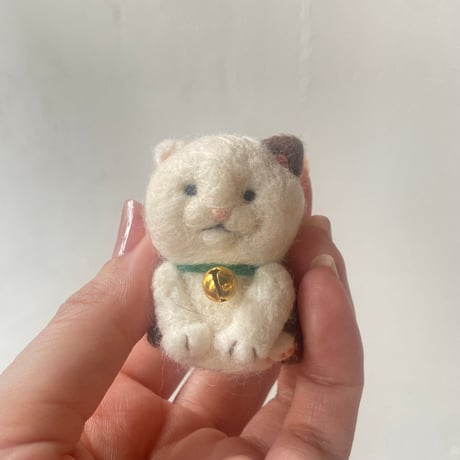 羊毛プチねこマスコット【ニ毛(茶白)】