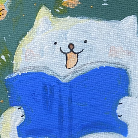 原画【読書ネコチャン(ひらめき)】10centi canvas