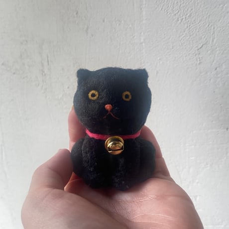 羊毛フェルト手のひら猫マスコット(くろ)