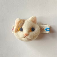 羊毛の猫ちゃんヘアクリップ【B】