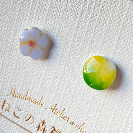 【季節限定】梅の花と実のイヤリングorピアス