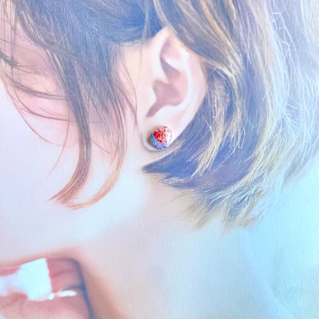 【季節限定】いちごかき氷のイヤリングorピアス
