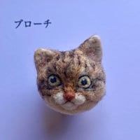 【モ:キジ】羊毛の猫ちゃんブローチ