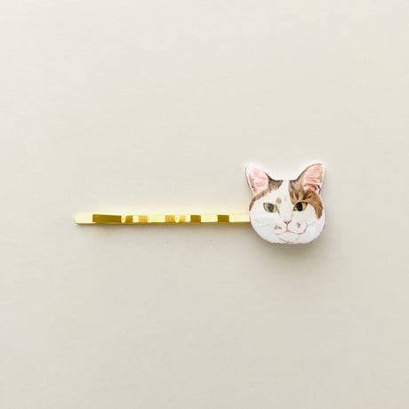 キジ白ぶち猫さんのヘアピン