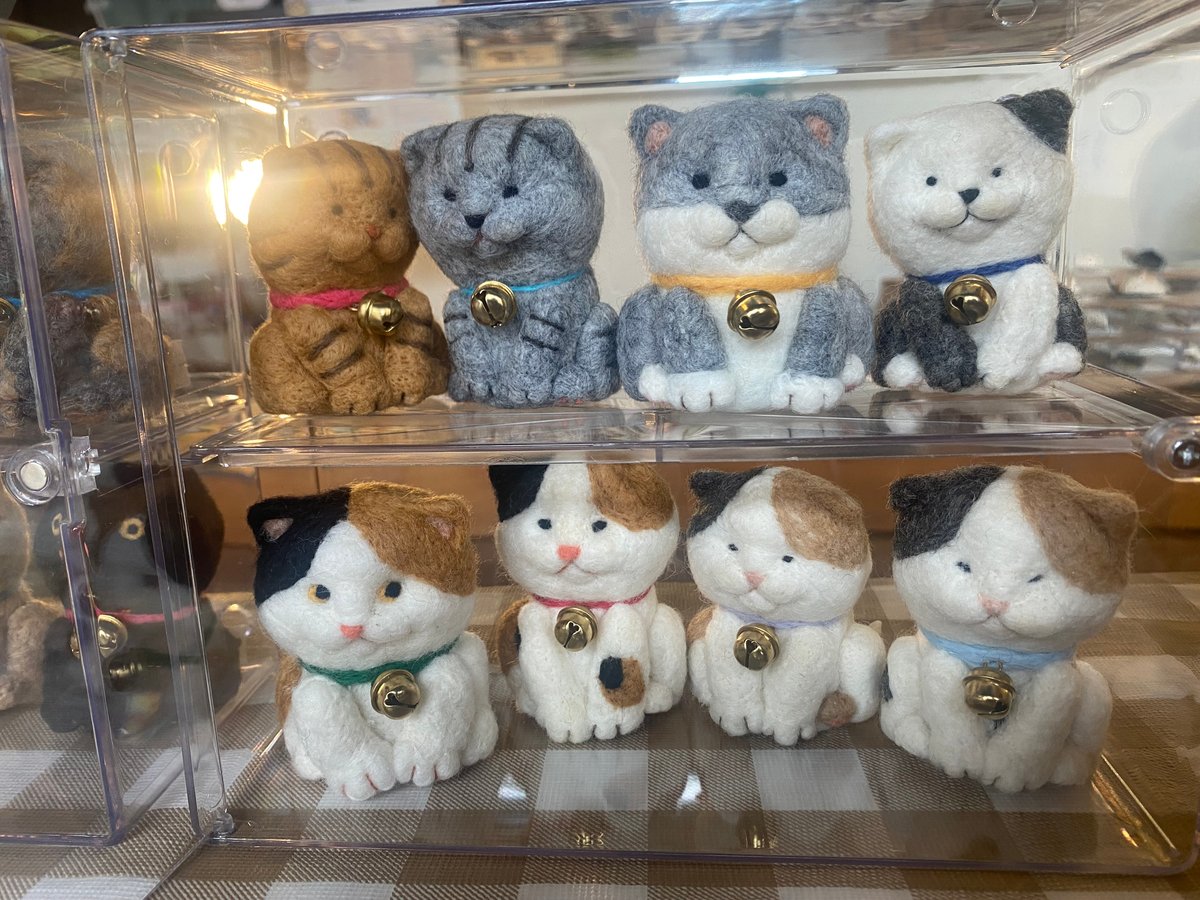 399 Risa☆ミ 羊毛フェルト 羊毛フェルト手のひら猫マスコット(ミケ) | ねこの森雑貨店