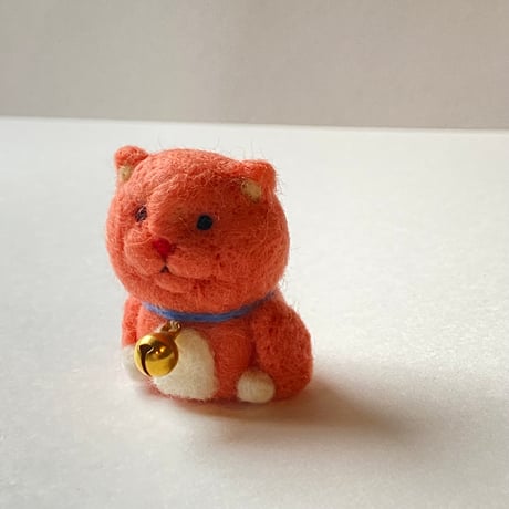 羊毛プチねこマスコット【濃いピンク】