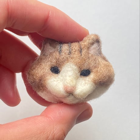 羊毛ねこマグネット【長毛茶さん】