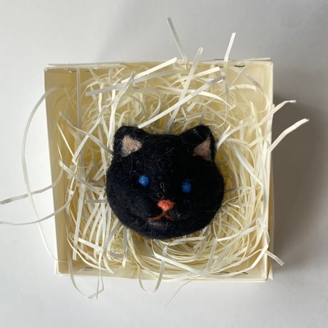 羊毛ねこマグネット【クールくろ】