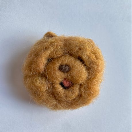 わんちゃんのブローチ 【茶チャウチャウ】