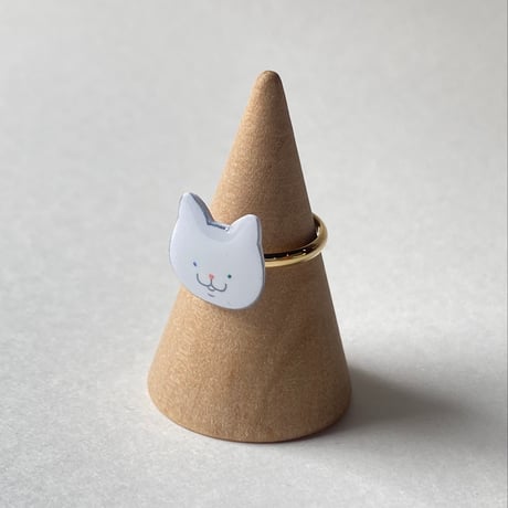 再販＊しろねこちゃんのピンキーリング［小指用フリーサイズ］