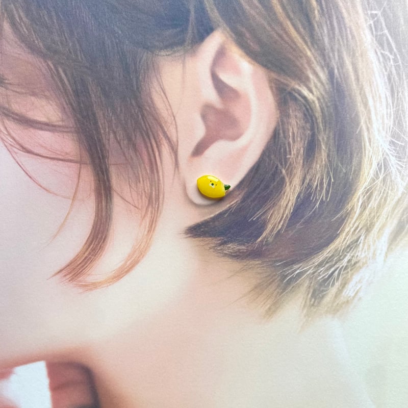 再販！レモンさんの イヤリングorピアス | ねこの森雑貨店