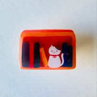 【期間限定】本好きさんのためのブローチ (本棚とねこ)