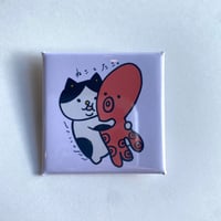 ねことたこ。A  スクエア缶バッジ
