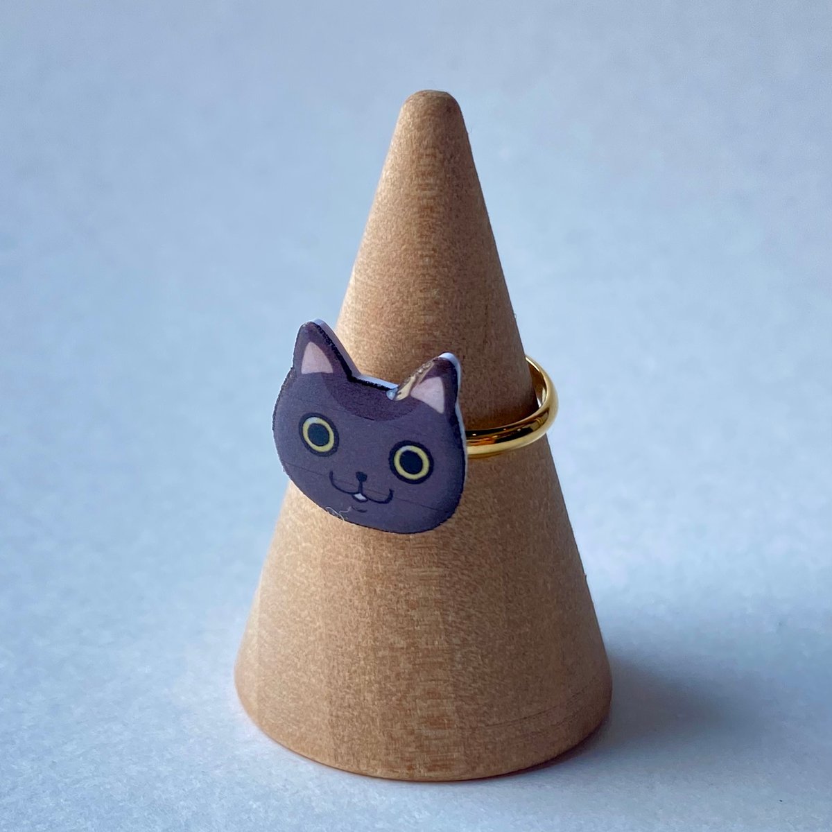 グレーねこちゃんのピンキーリング［小指用フリーサイズ］ | ねこの森