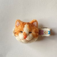 羊毛の猫ちゃんヘアクリップ【A】