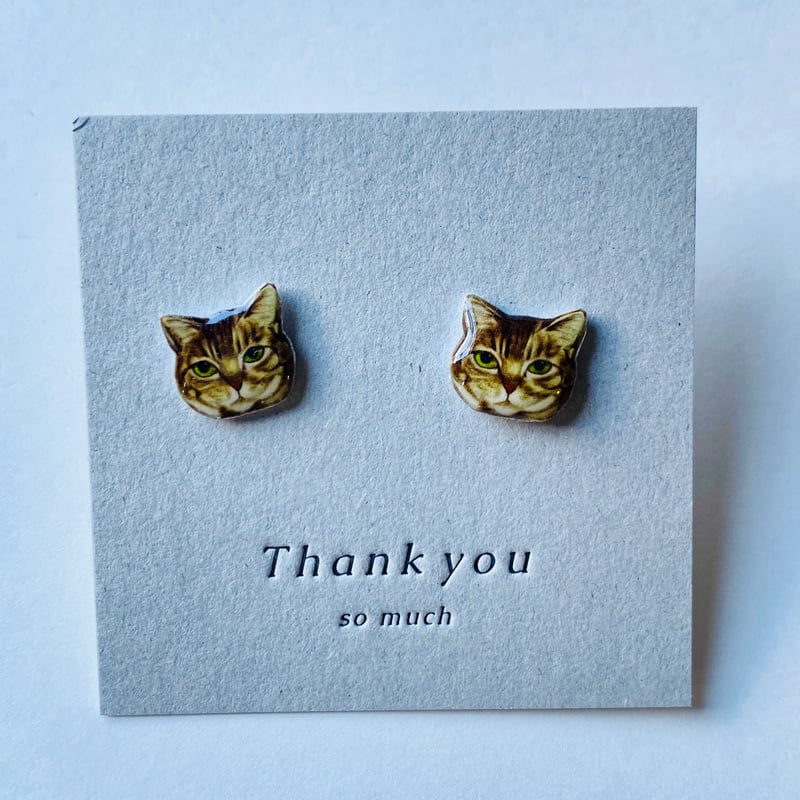 可愛い虎さんカボションの4wayイヤリング