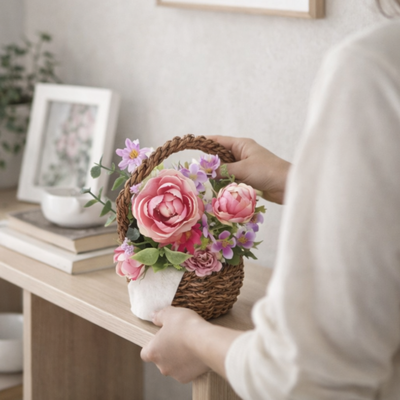 バスケットアレンジ【ミニガーデン】 | MAPLE FLOWER＆COFFEE