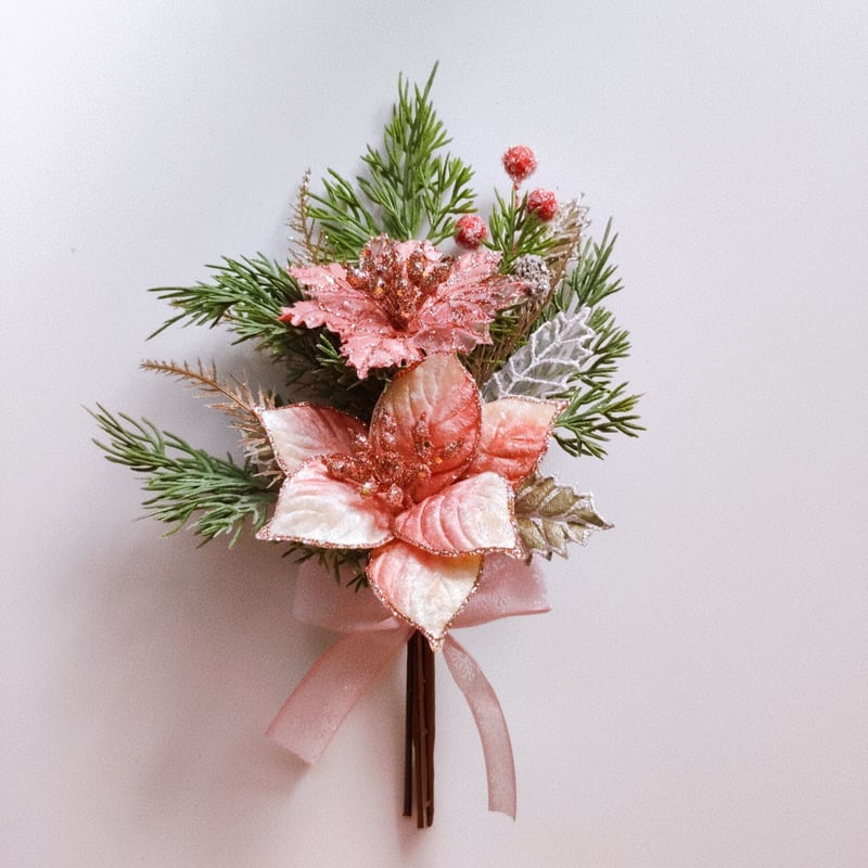 花　アートフラワーブーケ　　アートフラワー　ポインセチア　アイビー 楽天市場】新築祝い プレゼント アートフラワー 造花 インテリア