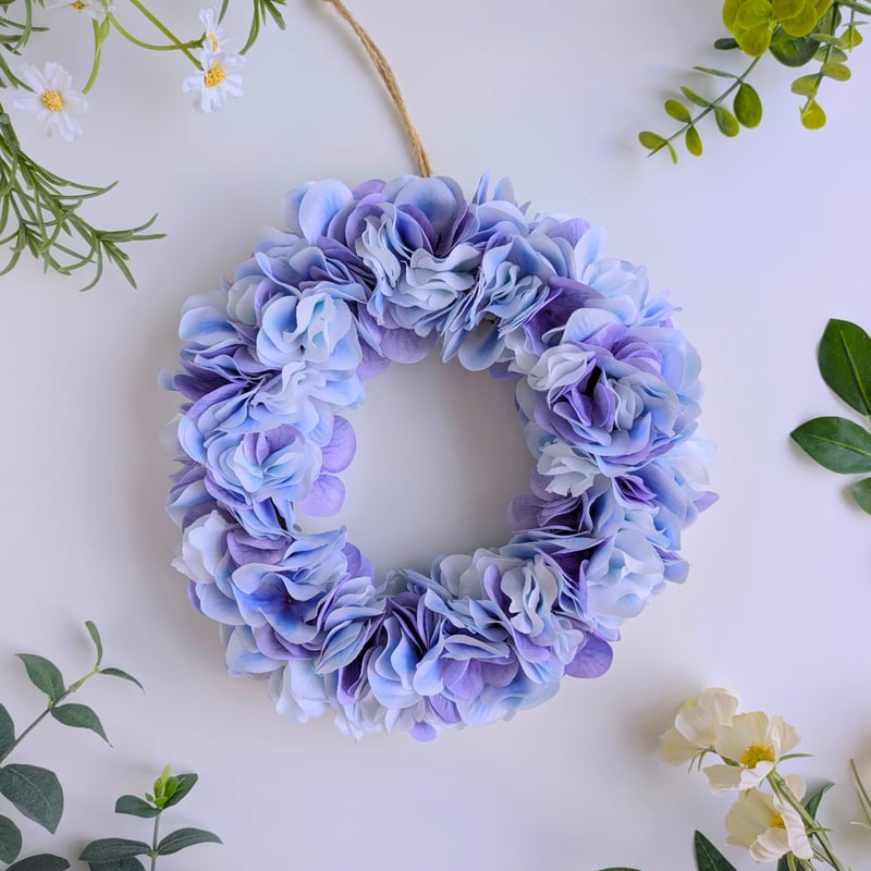 梅雨を楽しむ紫陽花のリース | MAPLE FLOWER＆COFFEE