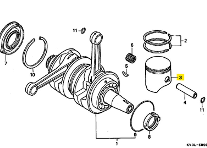 ホンダNSR250R MC21/28 ピストン　13103-KV3-830 2個 新品】 ピストン 無印 NSR250R MC16 MC18 MC21 MC28 13103-KV3