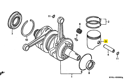 KAWAIZON様 純正部品】ピストン 13103-KV3-830 | ダイキチファクトリー。