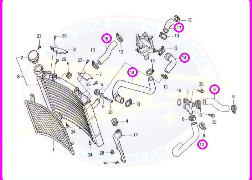 シリコンラジエターホース NSR250R MC21 MC28 | ダイキチファクトリー。