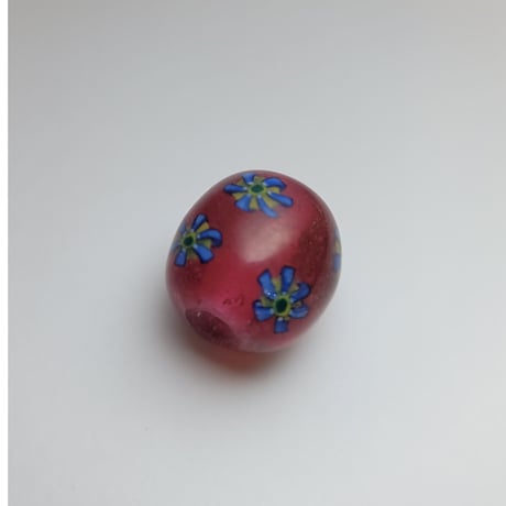 トンボ玉 花散らし玉 （金赤）