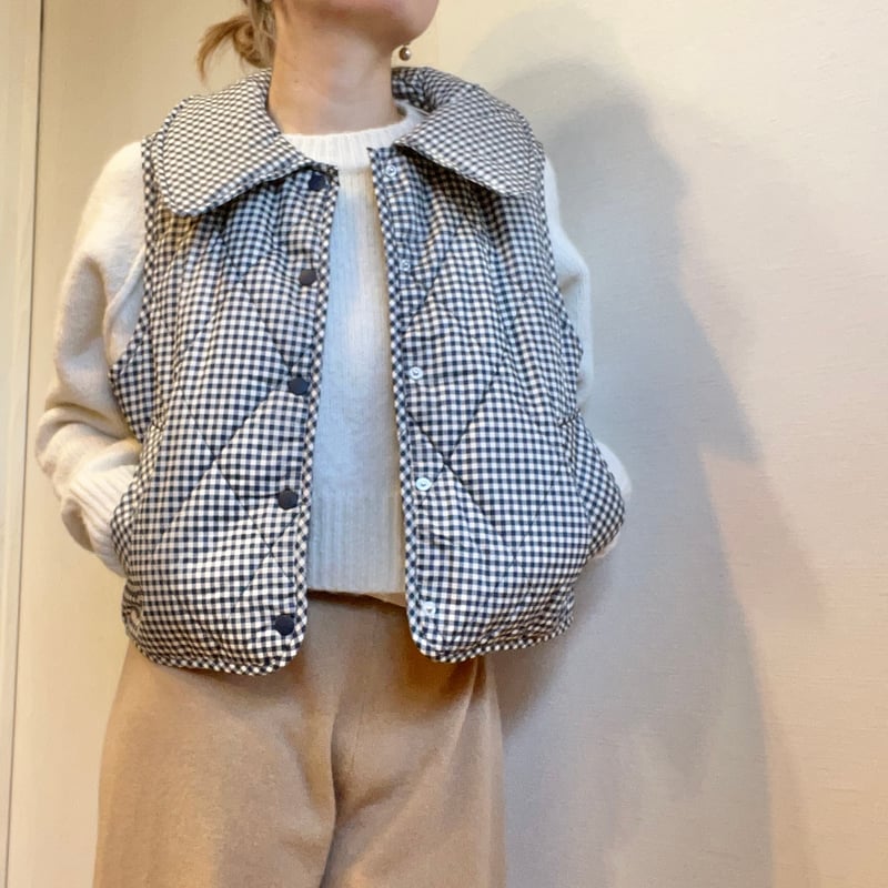 TINY BIG SISTER check vest | INHWA STUDIO
