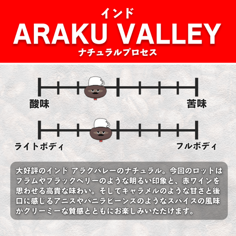 【中煎り】インド アラクバレー ナチュラル (150g)