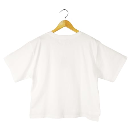 ネコにらみ【ホワイト】WOMEN’SオーバーTシャツ