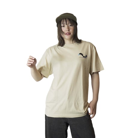 青いキツネ【ナチュラル】半袖Tシャツ (kidsサイズ有り)