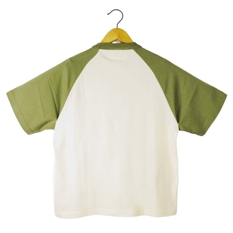 Books&coffee【ヴィンテージナチュラルxライトオリーブ】半袖ラグランTシャツ