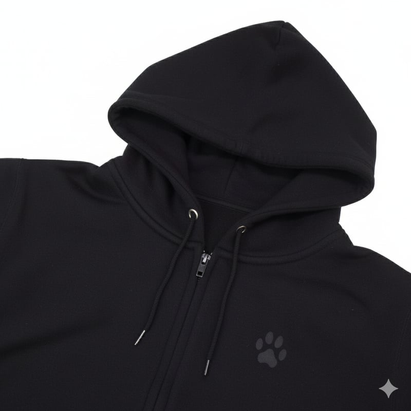 香箱ネコ【ブラック】ジップパーカー | ビーアンキシャス