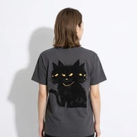 後ネコべロス【スミクロ】半袖ポケット付きTシャツ