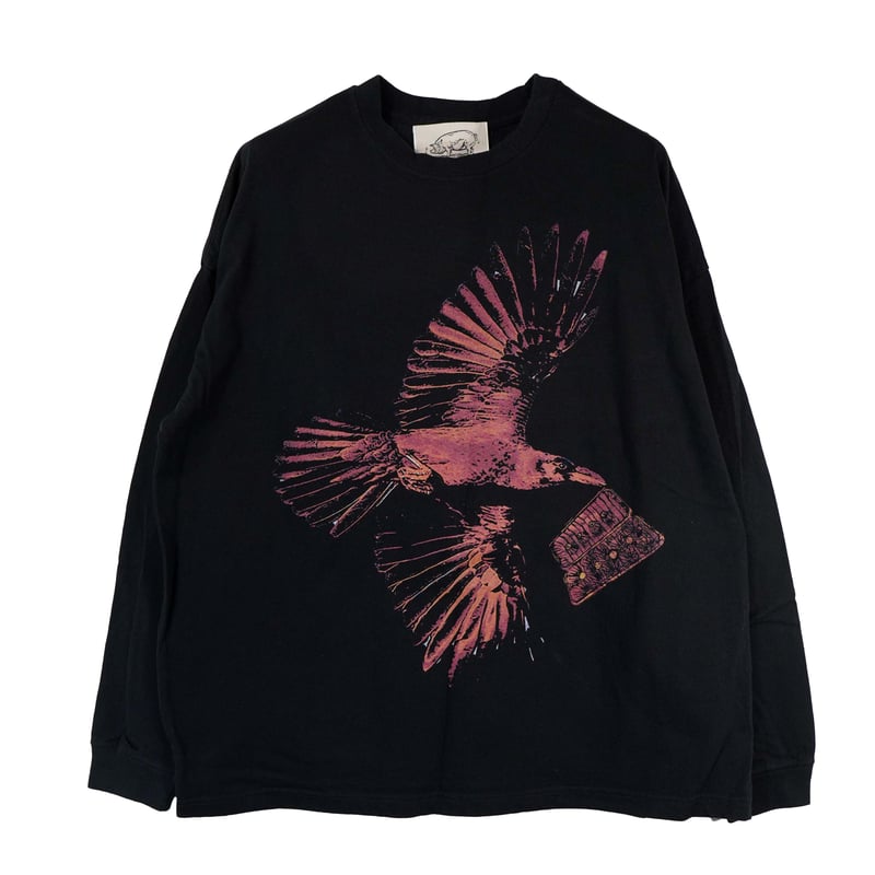 カラス【ブラック】ビッグシルエット ロングTシャツ | ビー