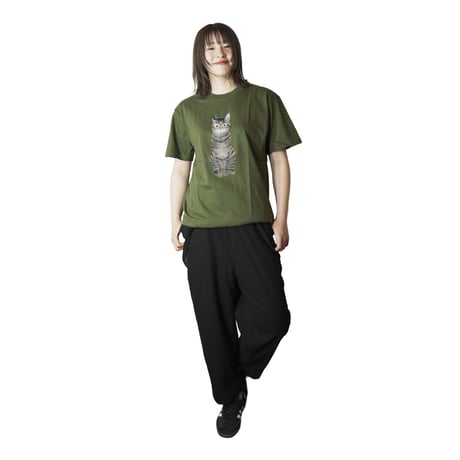 キジトラ（全身） 【Dグリーン】BIG半袖Tシャツ