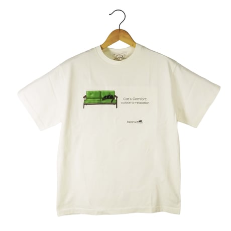 ネコソファ【アイボリー】半袖ファインジャージーTシャツ
