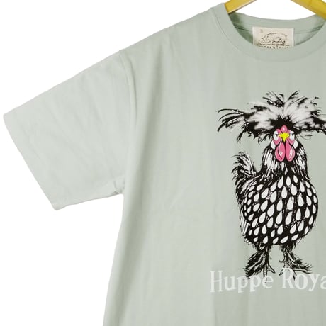 ウーダン鶏 【スモーキーグリーン】半袖ワイドBOXシルエットTシャツ