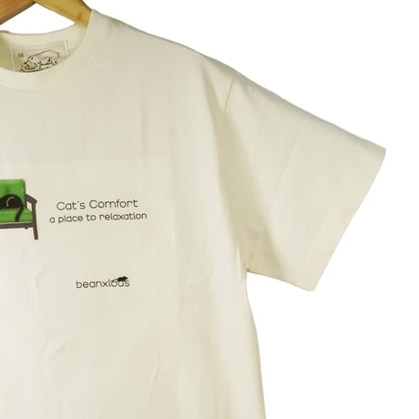 ネコソファ【アイボリー】半袖ファインジャージーTシャツ