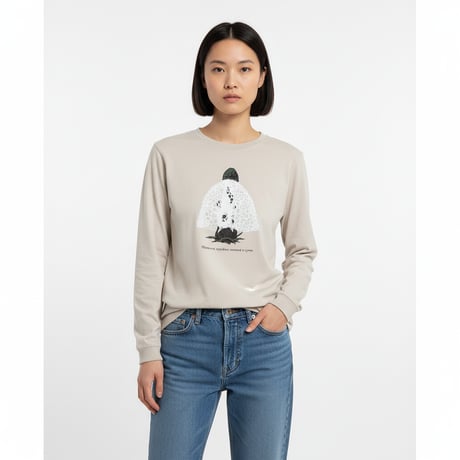キヌガサタケ 【サンドベージュ】ロングTシャツ